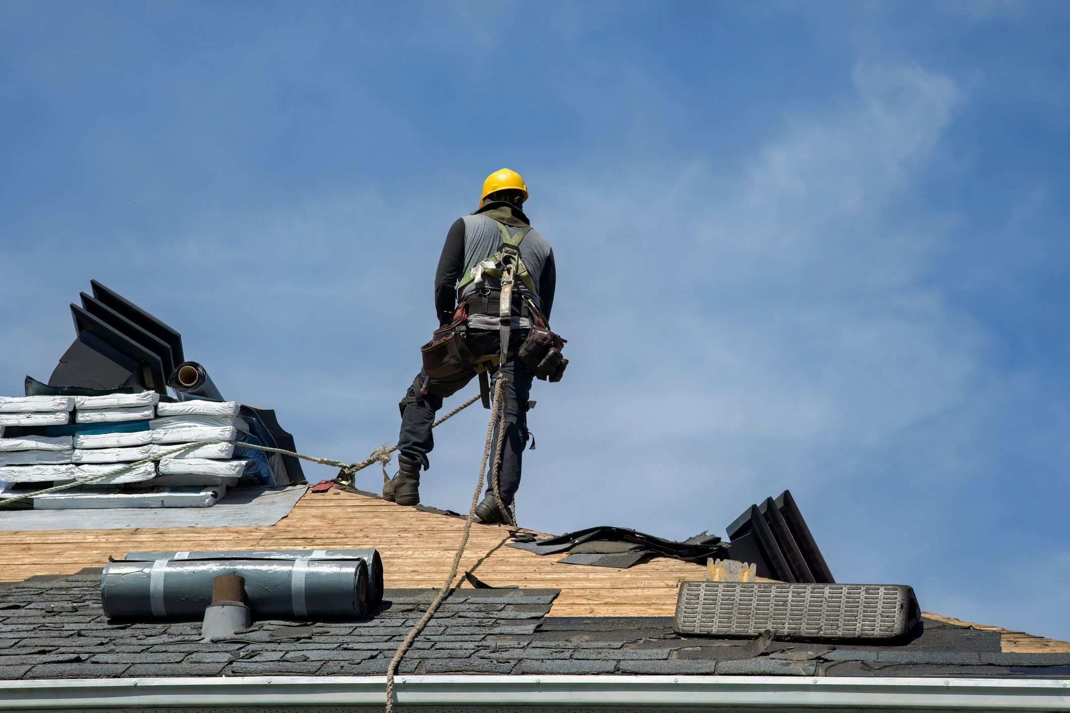 Hail damage on residential roof shingles