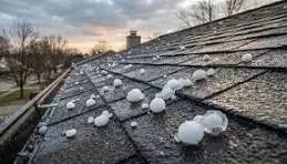 Storm damage on a residential roof